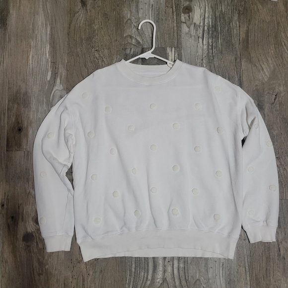 Lou & Grey sweatshirt type material with  cute polkadot textured details size m - Picture 1 of 11